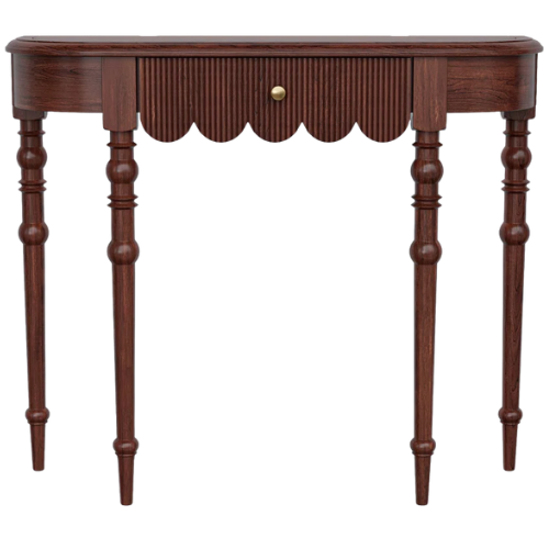 Traditional 39.4" Solid Wood Console Table with Drawer scalloped wayfair