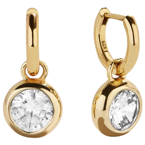 BAUBLEBAR | 18k Gold Birthstone Drop Earrings - Crystal