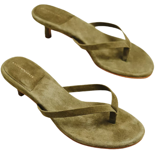By Anthropologie Thong Kitten Heels flip flop