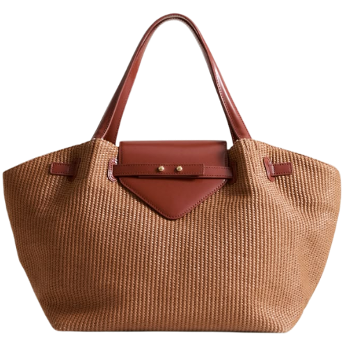 Tuckernuck Cognac Raffia Tote