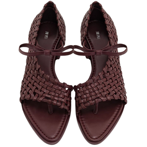 Jocelyn Weave Strap Flip-flops - Claret Red JW Pei