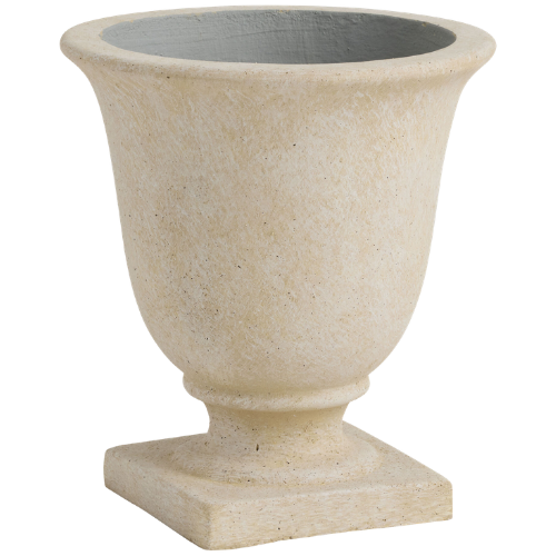 World Market Andrina Beige Cement Urn Outdoor Planter