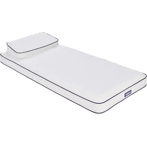Fabric Classic Mat Lounger Classic White with Navy