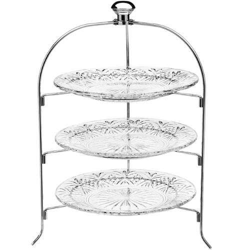 Dublin Crystal 3 Tiered Round Serving Stand