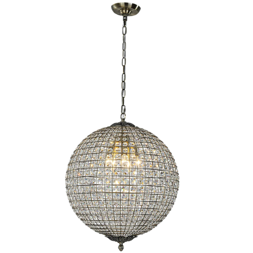 Jaemir French Retro Globe Crystal Chandelier in Antique Bronze Wayfair