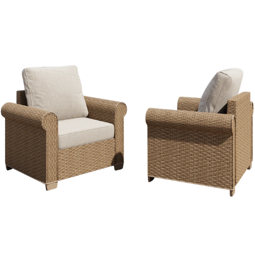 Roll Arm Wicker patio conversation set chair outdoor wayfair