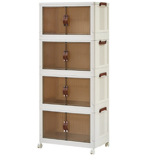4 Tier Stackable Foldable Storage Bins with Lid wayfair