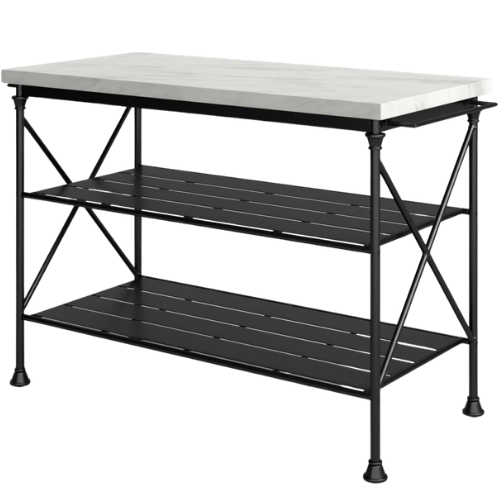 Heymann Marble Top Kitchen Island storage wayfair
