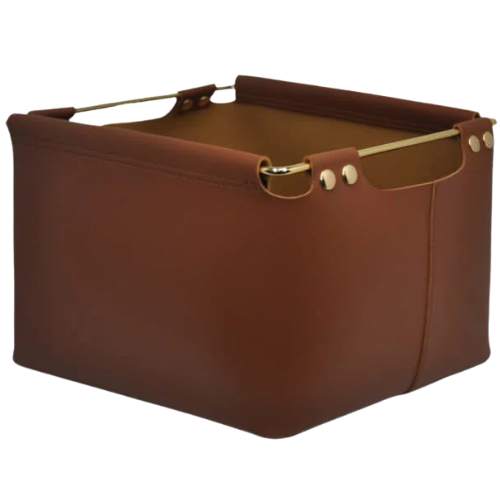 Waterproof & Stain-Resistant Leather Storage Basket