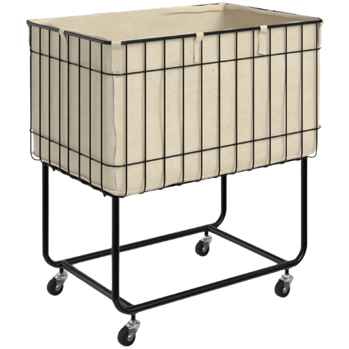 Elsmere Metal Deep Set Wire Basket Storage Cart