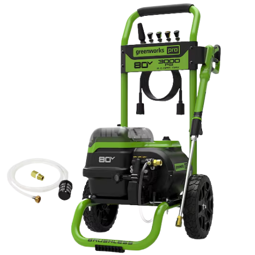Greenworks Pro 3000-PSI 2-GPM Cold Water Battery Pressure washer with 5 Spray Tips Lowe's