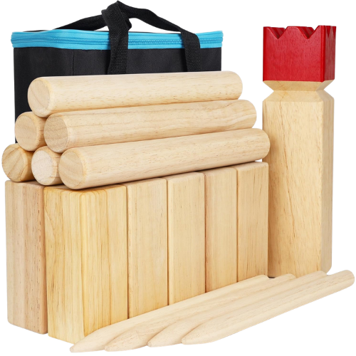 Juegoal Kubb Game Set Backyard Game Set Outdoor Tossing Game Set with Carrying Bag Amazon