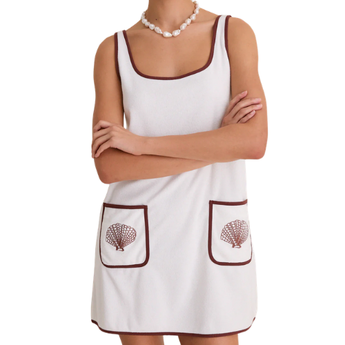 Tuckernuck (US) Blanc Shell Embroidered Terrycloth Dress Coverup