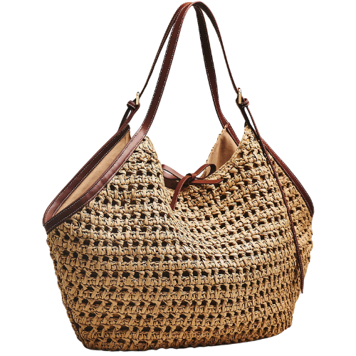 Anthropologie (US) Celandine Oversized Raffia Winged Hobo Bag