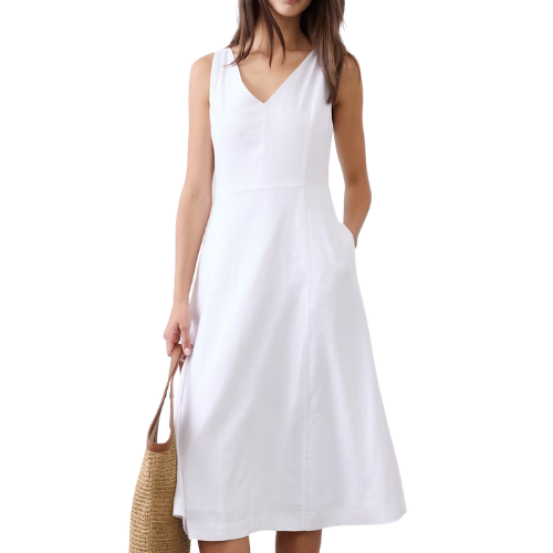 Banana Republic Factory Linen-Blend Drapey Midi Dress