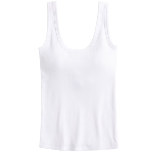Bra-Free Rib Tuckable Scoopneck Tank Abercrombie & Fitch