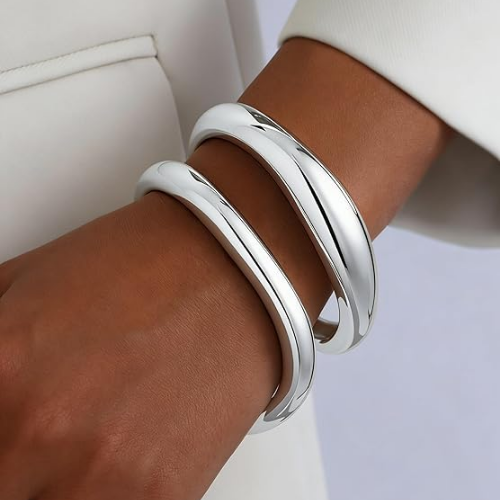 Amazon Silver Bangle Set