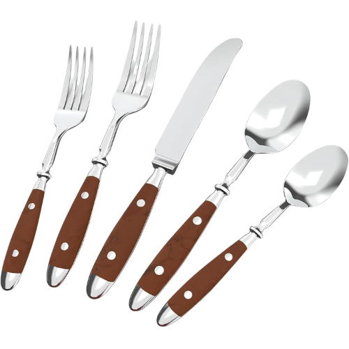 Wood Grain Bakelite Silverware Set Amazon