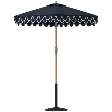 Target 6.5' Double Scallop Valance Outdoor Patio Umbrella - Navy