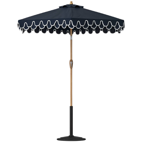 Target 6.5' Double Scallop Valance Outdoor Patio Umbrella - Navy