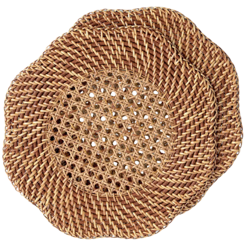 Target 2pk Woven Charger Dark Walnut - Threshold