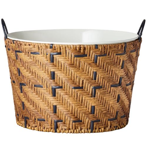 Target Woven Beverage Tub with Handles Natural/Black - Hearth & Hand