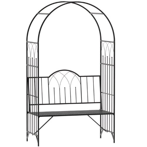 Metal Arbor with Bench in Black wayfair