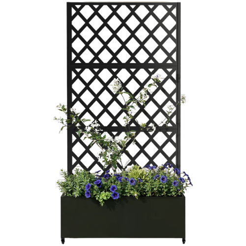 Raised Garden Bed with Trellis on Wheels wayfair