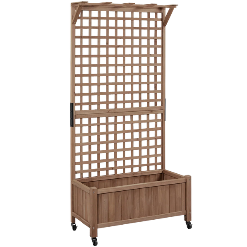 Fir Wood Planter Box with Trellis wayfair