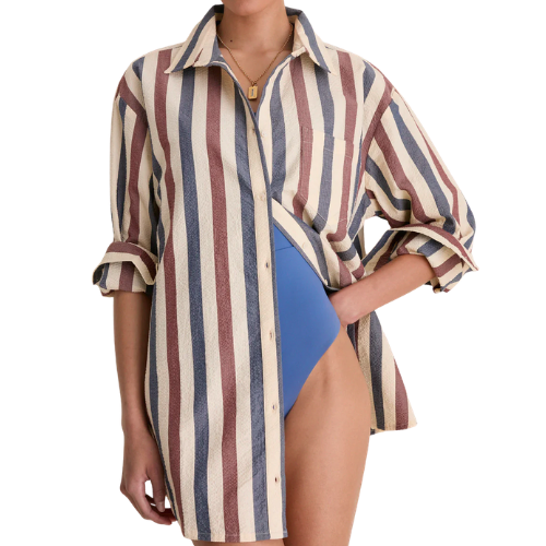 Tuckernuck (US) Boardwalk Stripe Seersucker Naples Coverup