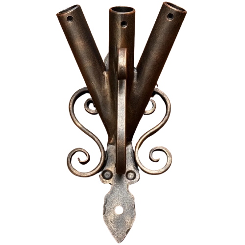 Etsy (Global) Triple wrought iron flag holder. Flag pole holder