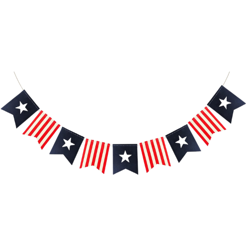 6ft Patriotic Burlap Banner 4th of July Stars Stripes America