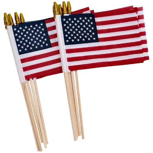 Pack of Small American Flags Handheld