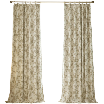 THREE GIRLS Flower Pinch Pleated Blackout Curtains