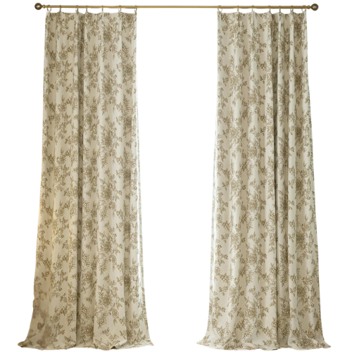 THREE GIRLS Flower Pinch Pleated Blackout Curtains
