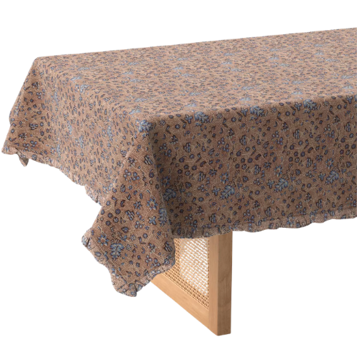 Target 104"x60" Block Print Ruffle Tablecloth - Threshold