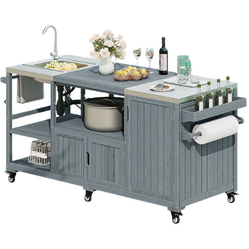 Lirago Outdoor Kitchen Island with Sink
