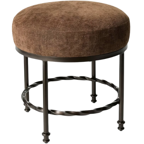 Target Twisted Metal Upholstered Ottoman Chocolate Brown - Threshold