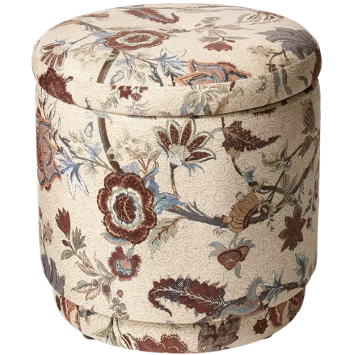 Swivel Storage Ottoman Floral Pattern - Threshold