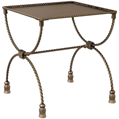 Target Twisted Metal Side Table with Tassel Feet Antique Brass