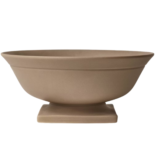 Raw Ceramic Pedestal Bowl Taupe - Threshold