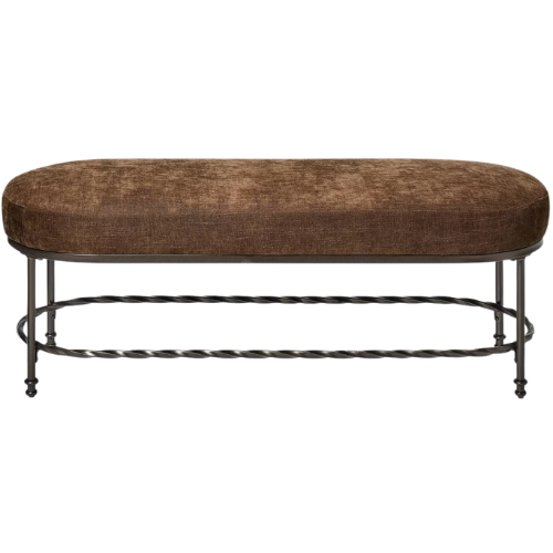 Target 48" Twisted Metal Upholstered Bench Chocolate Brown