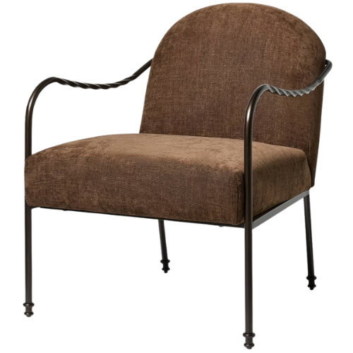 Target Twisted Metal Upholstered Accent Chair Chocolate Brown