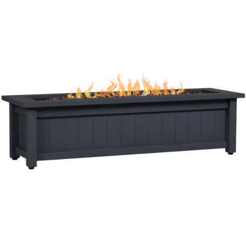 ORTUN 50" Rectangle Steel Propane Fire Pit Table wayfair