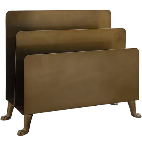 Footed File Folder with Brass Finish