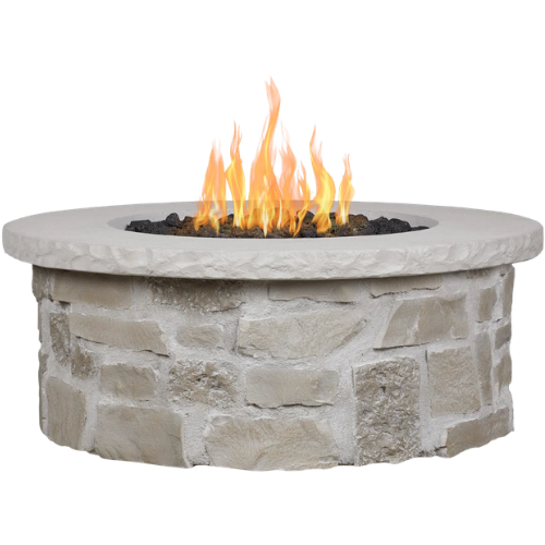 Scottsdale 40" Round Stone Propane Fire Pit Table