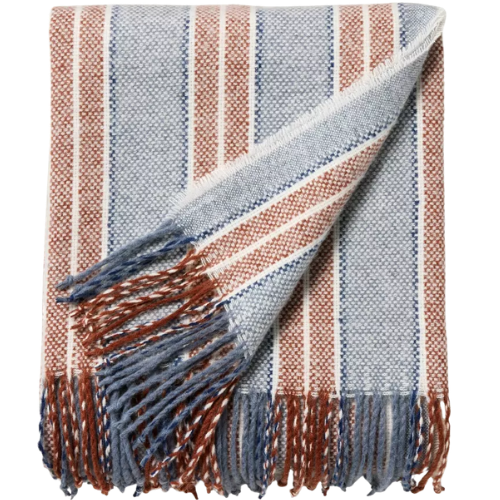 Throw Blanket Blue/Brown Striped – Hearth & Hand