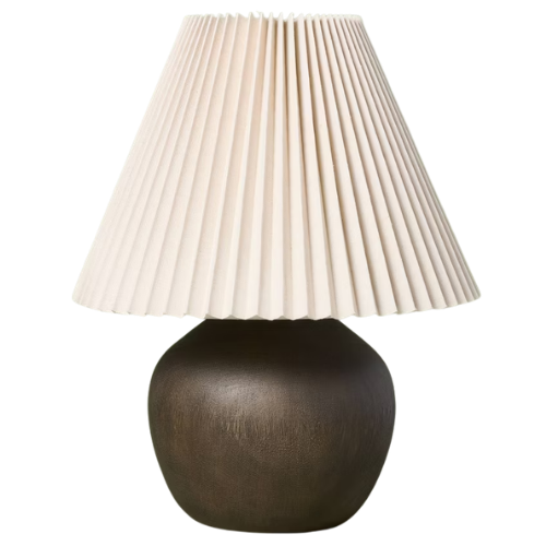 Dark Wood with Pleated Shade Table Lamp – Hearth & Hand