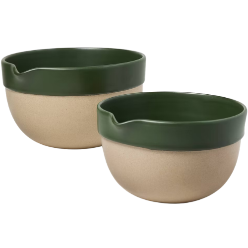Set of 2 Ceramic Mixing Bowls Green- Hearth & Hand