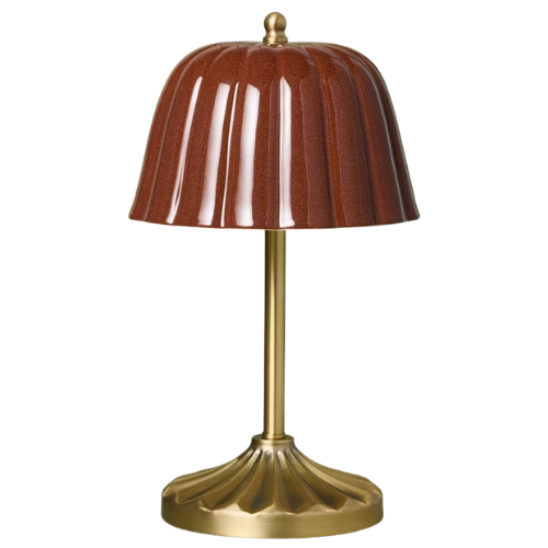 Ceramic Shade Table Lamp Brass/Burgundy
